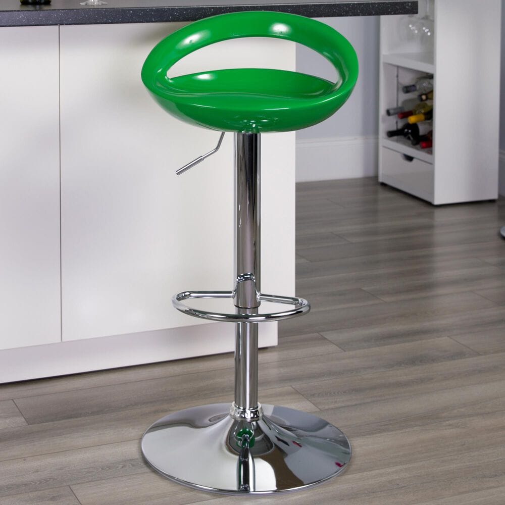 Flash Furniture Adjustable Barstool in Green, , large