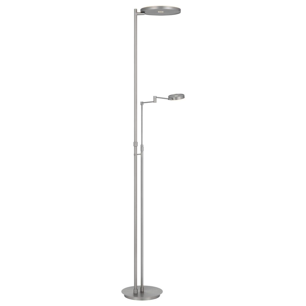 Cal Lighting Circa Torchiere Floor Lamp in Matte Satin Nickel, , large