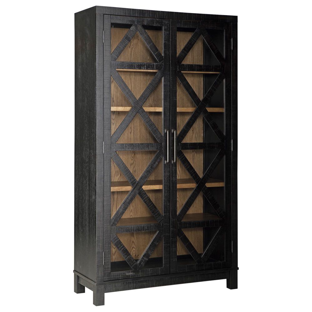 Ashley Christop Accent Cabinet in Black and Natural Brown, , large