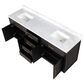 Lexora Home Abbey 80" Double Bathroom Vanity in Black Oak with 2 cm White Carrara Marble Top and Rectangular Sinks, , large