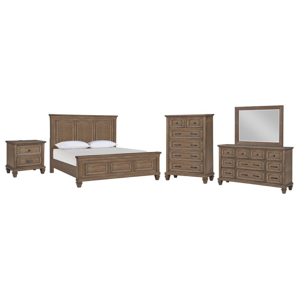 New Heritage Design Mariana 5-Piece King Panel Bedroom Set in Vintage Mocha, , large