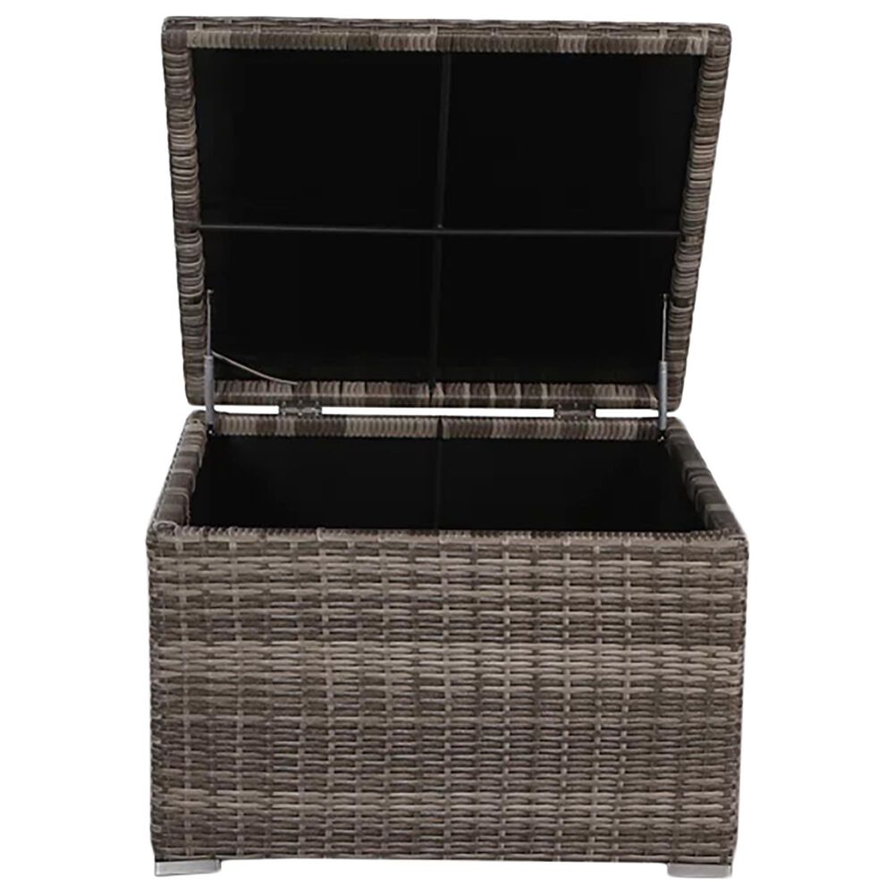 Hearth and Haven Outdoor Storage End Table with Lift-Top Lid in Gray, , large