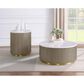 Pacific Landing Jason Round End Table in White and Greige, , large