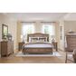 Riva Ridge Oxford King Sleigh Storage Bed with Two Nightstands in Tan with USB Ports, , large