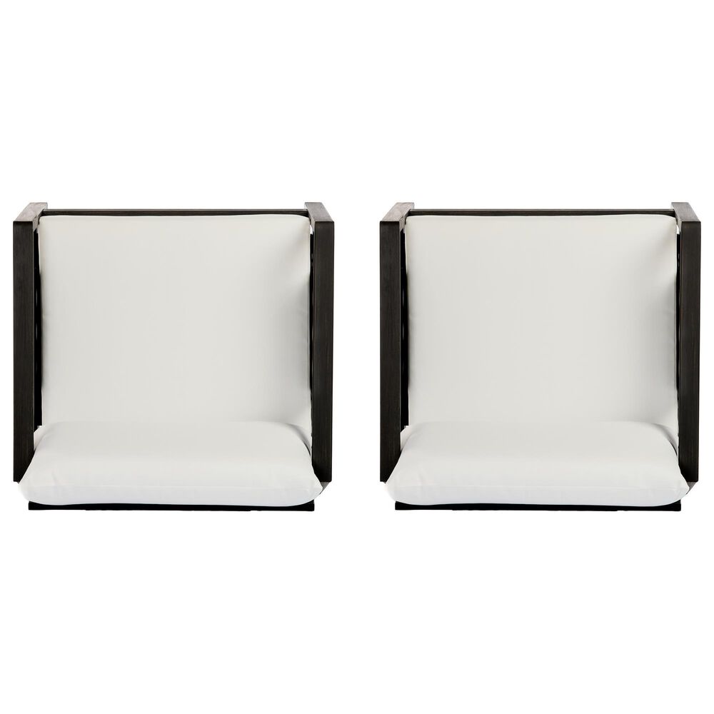 HOMLUX Outdoor Club Chair with Black Textilene Accents in White (Set of 2), , large