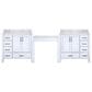 Lexora Home Coraline 102" Double Bathroom Vanity in Dark Grey with White Carrara Marble Top and Rectangular Sinks, , large