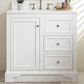 James Martin Vanities De Soto 36" Single Bathroom Vanity in Bright White with 3 cm Arctic Fall Solid Surface Top and Rectangular Sink, , large