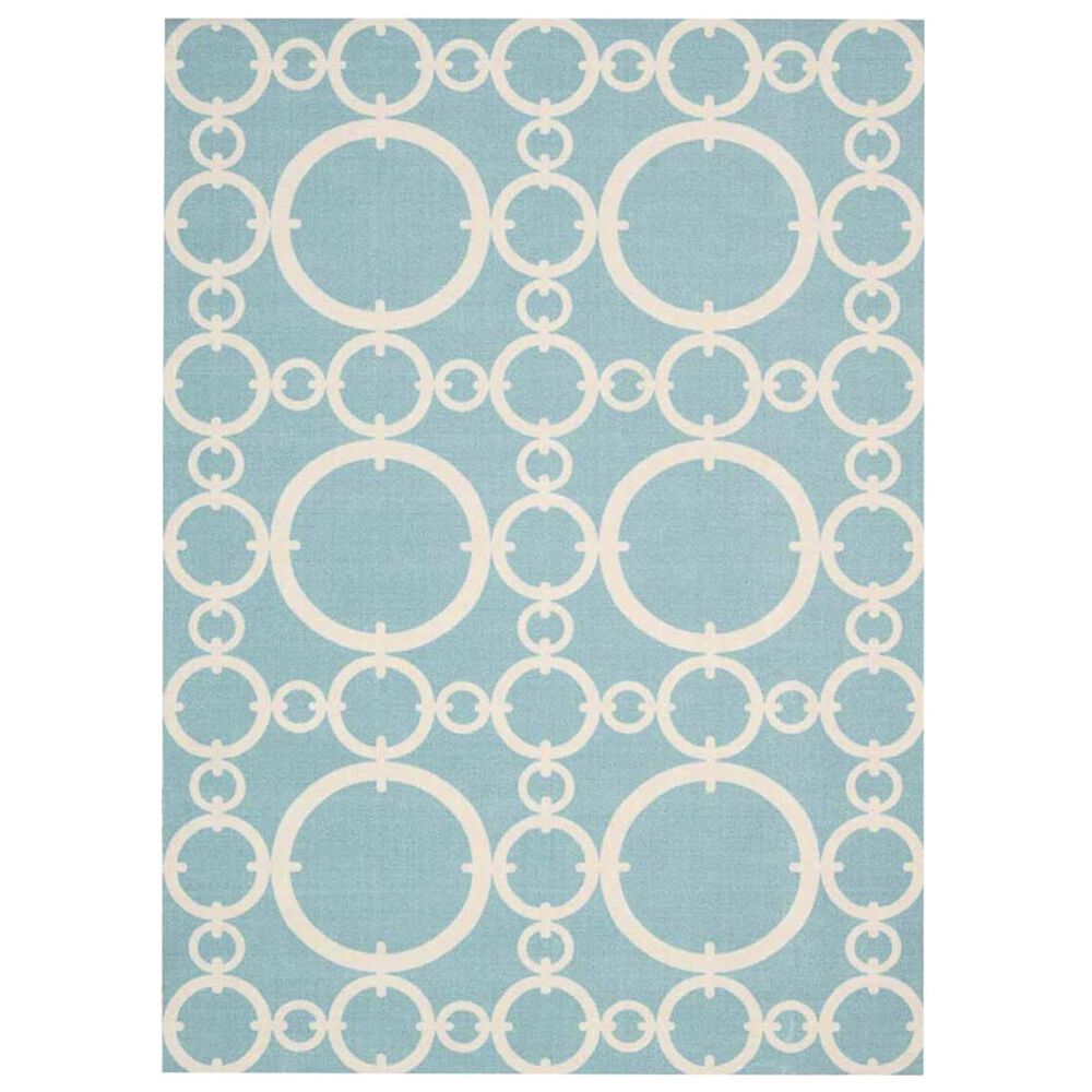 Nourison Waverly Sun N' Shade SND02 7'9" x 10'10" Aquamarine Area Rug, , large