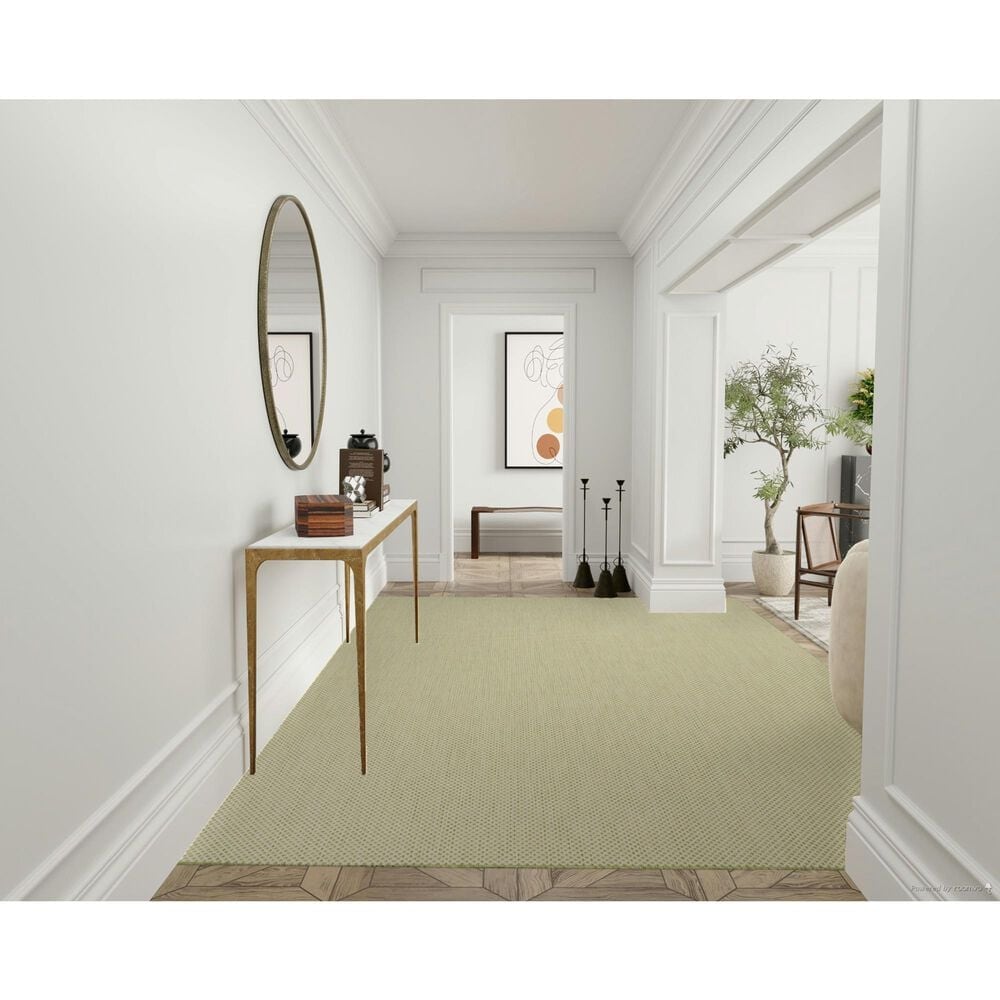 Nourison Courtyard Ivory and Green 9&#39; x 12&#39; Indoor/Outdoor Area Rug, , large