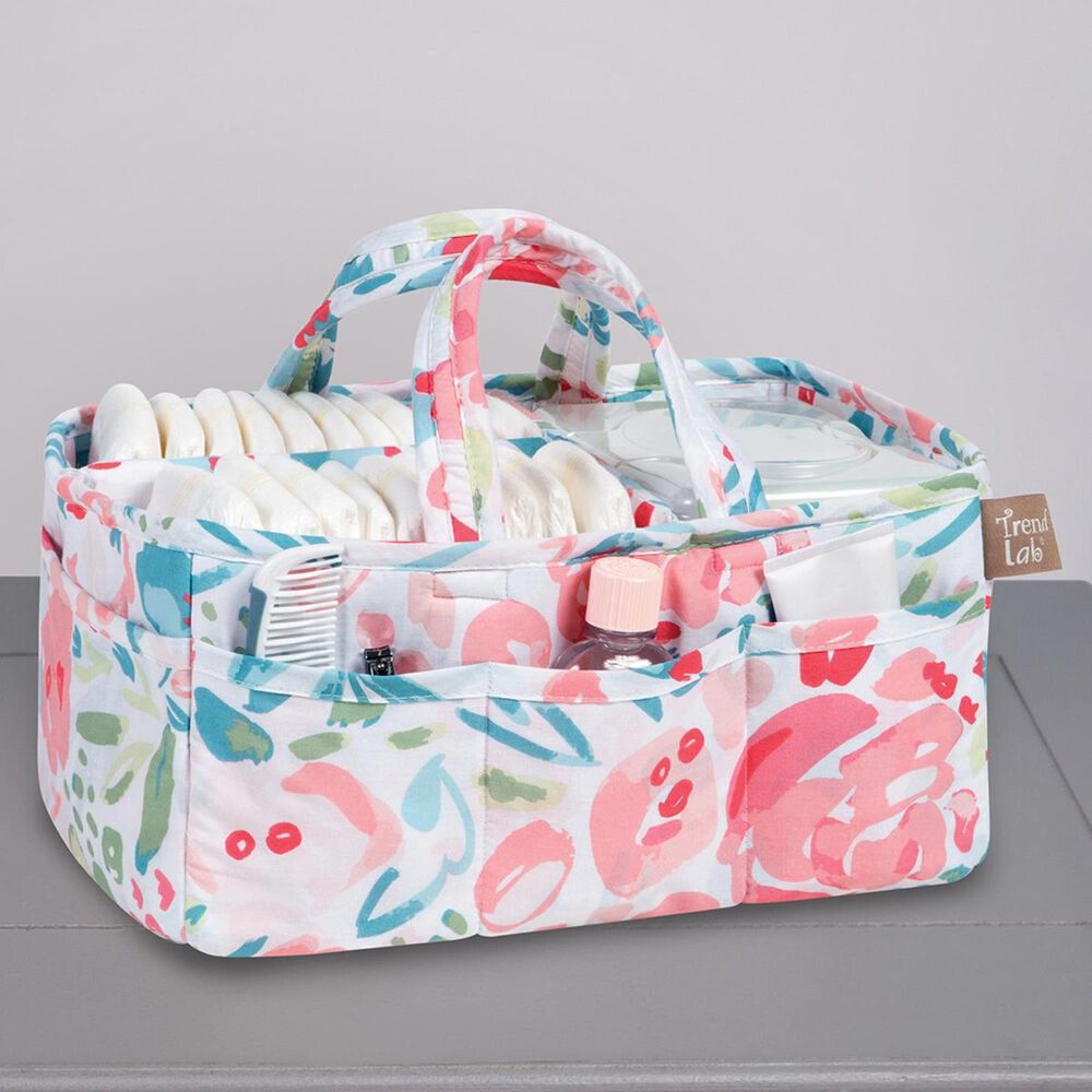 Trend Labs Painterly Floral Storage Caddy in Pink, , large