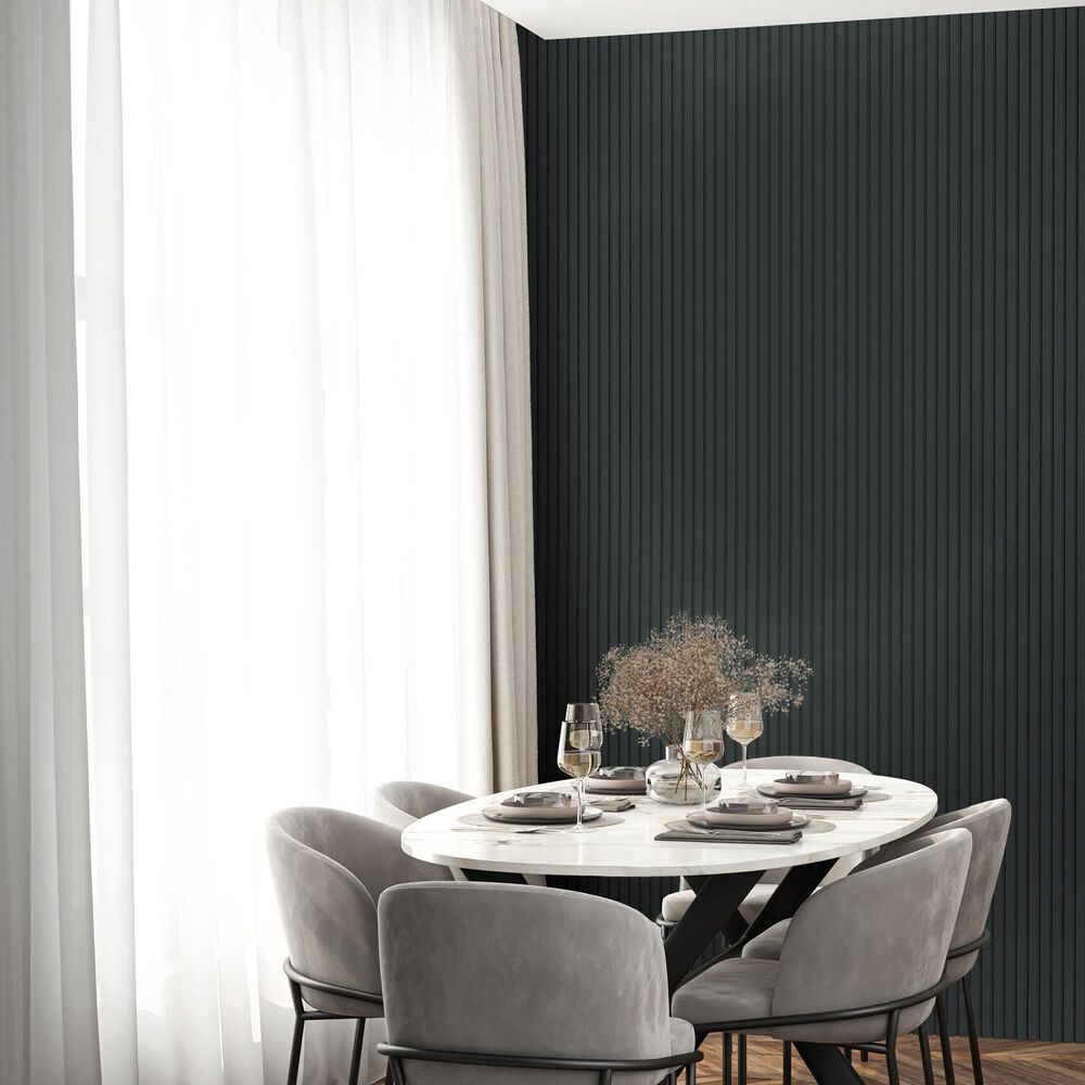 Paramount Matte Black and Black 11.8" x 109" Wall Panel, , large