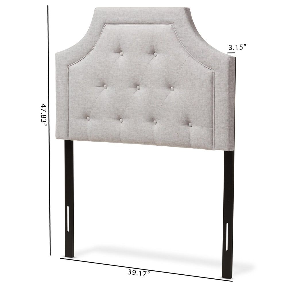Baxton Studio Mars Twin Upholstered Panel Headboard in Greyish Beige, , large