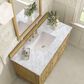 James Martin Vanities Lorelai 48" Single Vanity in Light Natural Oak with 3 CM Carrara White Marble Top, , large