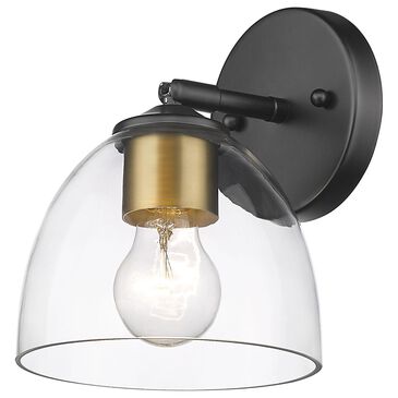 Golden Lighting Roxie 1-Light Wall Sconce with Brushed Champagne Bronze Accent in Matte Black, , large