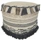 India House 18" Fringe Pouf in Earthy, , large