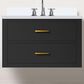 Lexora Home Castor 30" Single Bathroom Vanity in Black with 2 cm White Cultured Marble Top and Rectangular Sink, , large