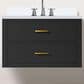 Lexora Home Castor 30" Single Bathroom Vanity in Black with 2 cm White Cultured Marble Top and Rectangular Sink, , large