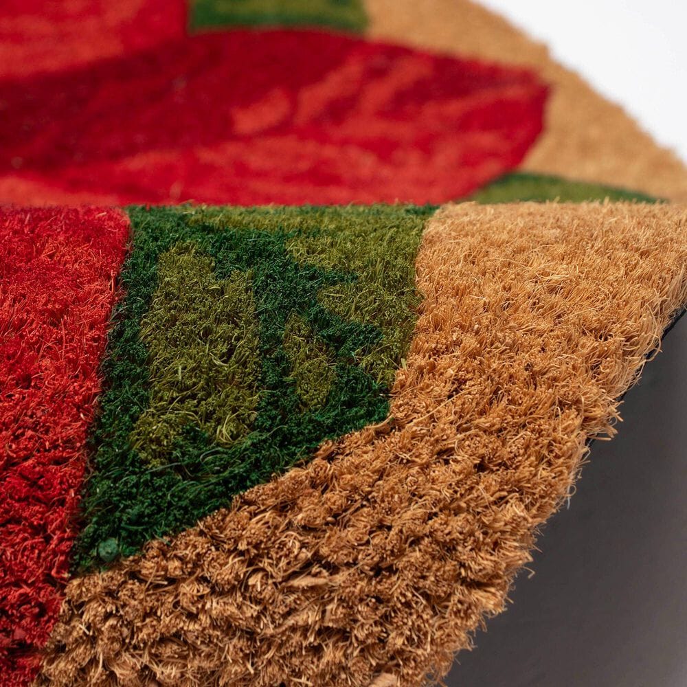 Trans-Ocean Import Natura Poinsettia 1'6" x 2'6" Natural Outdoor Door Mat, , large