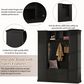 HOMLUX 5-Hook Hall Tree with 4 Side Cabinets and Storage Bench in Black, , large