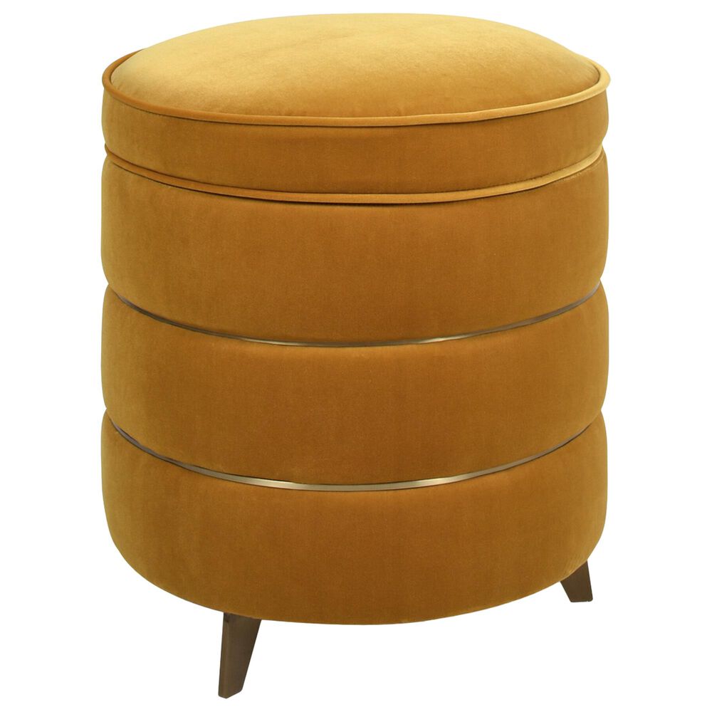 Jennifer Taylor Home Midas Storage Ottoman in Rich Yellow Velvet, , large