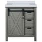 Lexora Home Marsyas 30" Single Bathroom Vanity in Ash Grey with 2 cm White Cultured Marble Top and Rectangular Sink, , large