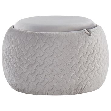 Lumisource Tray Pouf Ottoman  in Silver, , large