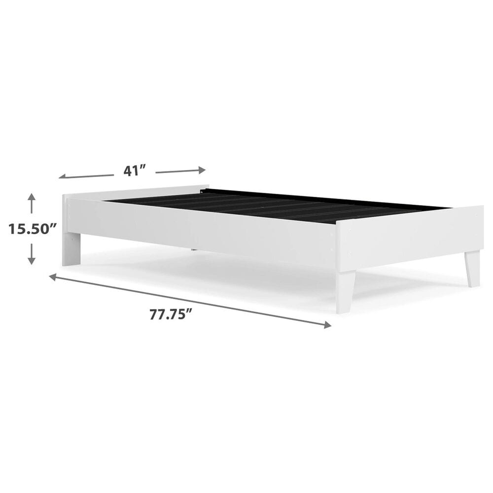 Ashley Piperton Twin Platform Bed in Matte White, , large