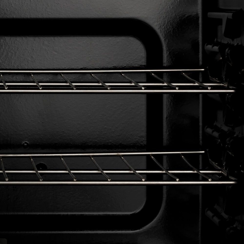 GE Appliances 4-Piece Kitchen Package with 27 Cu. Ft. French Door Refrigerator and 5.3 Cu. Ft. Freestanding Electric Range in Stainless Steel and Black, , large