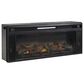 Ashley Foyland 83" TV Stand with Electric Fireplace in Black and Brown, , large