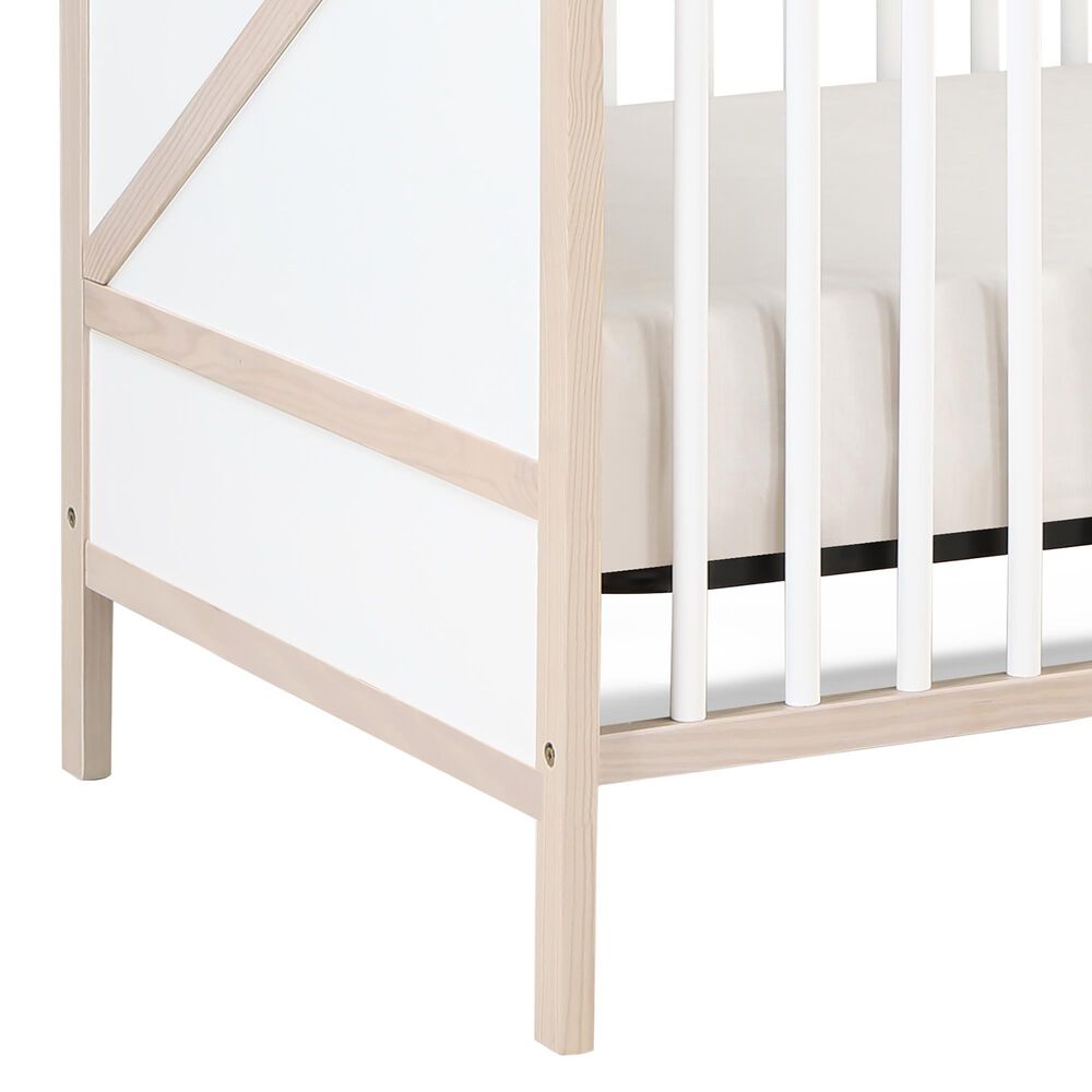 Hearth and Haven Pixie Zen 3-In-1 Convertible Crib in Washed Natural and White, , large