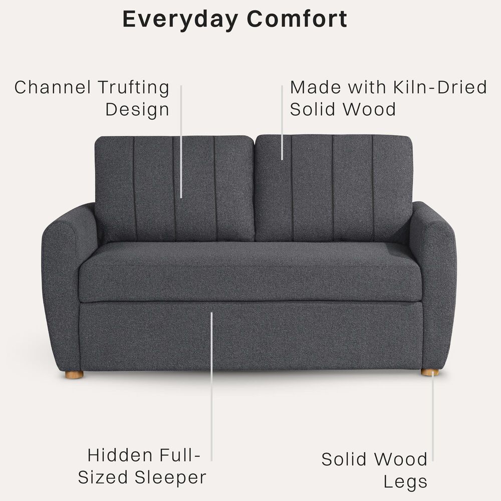 Lifestyle Solutions Galloway Convertible Sofa in Charcoal, , large