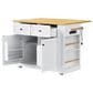 HOMLUX 48" Kitchen Island with Drop Leaf in White and Natural, , large