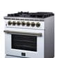 Forno Massimo 30" Freestanding Dual Fuel Range in White, , large