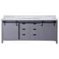 Lexora Home Marsyas 80" Double Bathroom Vanity in Dark Grey with White Carrara Marble Top and Rectangular Sinks, , large