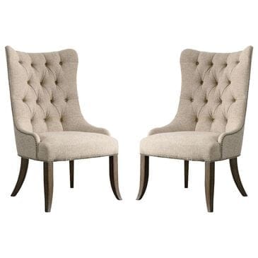 Hooker Furniture Rhapsody Dining Chair with Reclaimed Natural Legs in Beige (Set of 2), , large