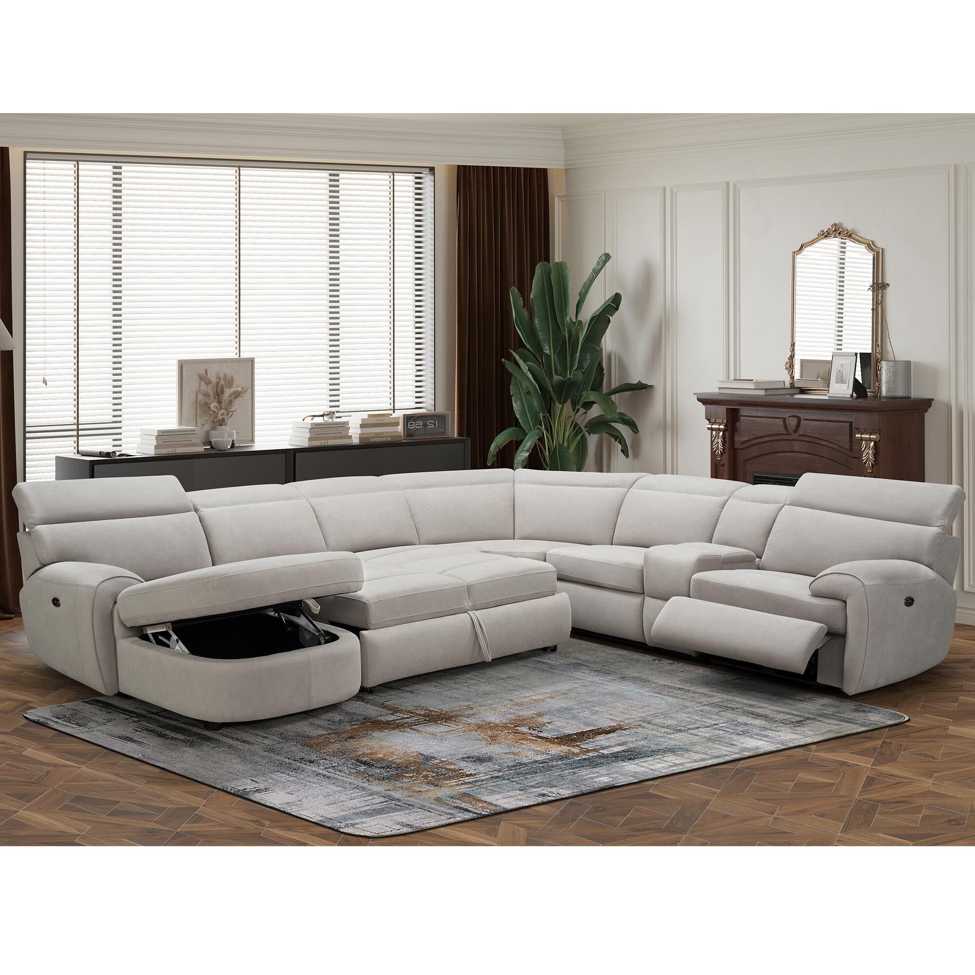 Extra large sectional sofas with chaise and recliner clearance