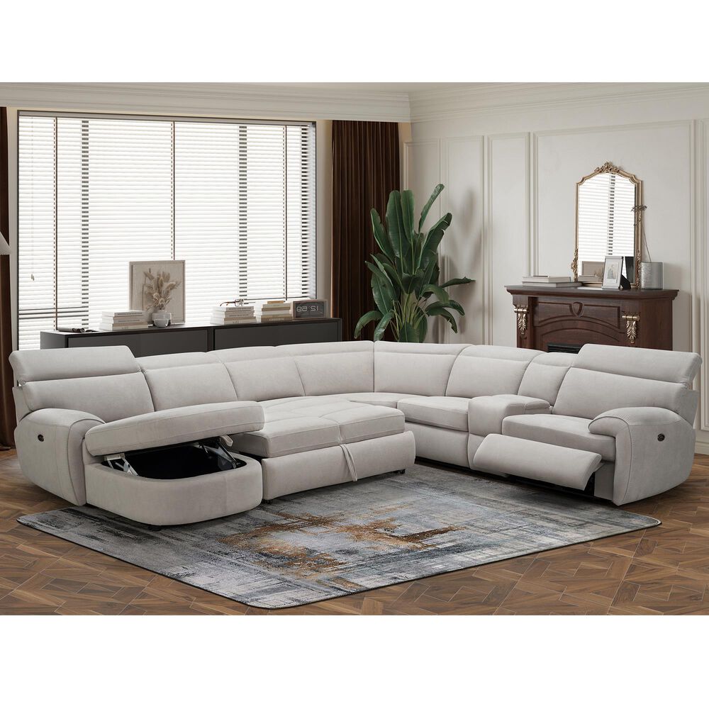 Vogue Home Furnishings 4-Piece Power Left-Facing Reclining Sectional ...