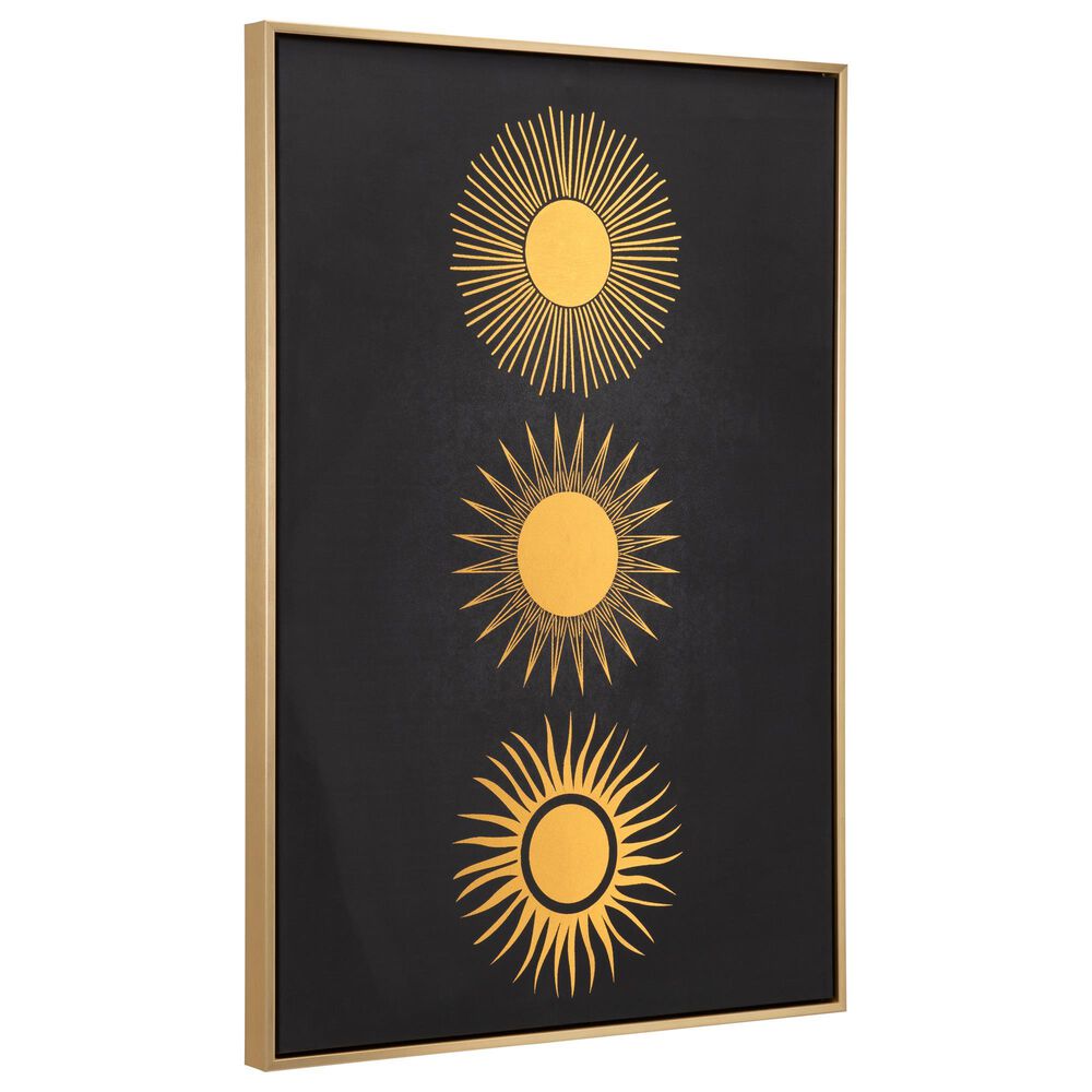 Zuo Modern Three Suns Canvas Wall Art in Gold and Black, , large