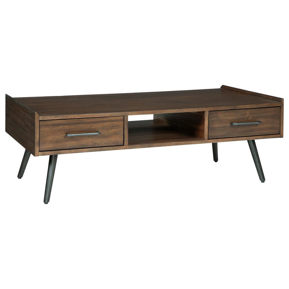 Signature Design by Ashley Calmoni Rectangular Cocktail Table in Brown, , large