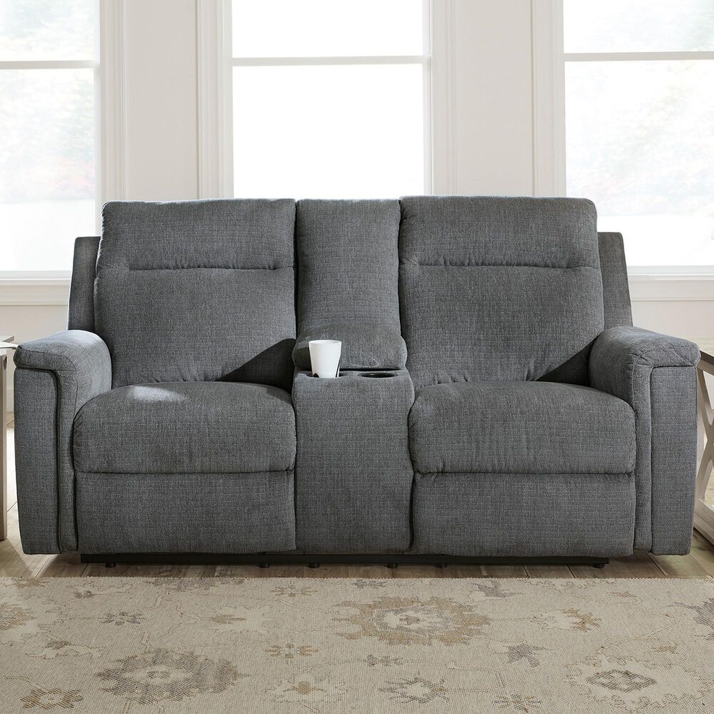 Ashley Barnsana Power Reclining Loveseat in Gravel, , large