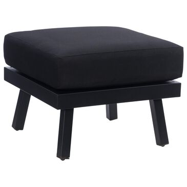 Linon Home Decor Holland Patio Ottoman in Black, , large