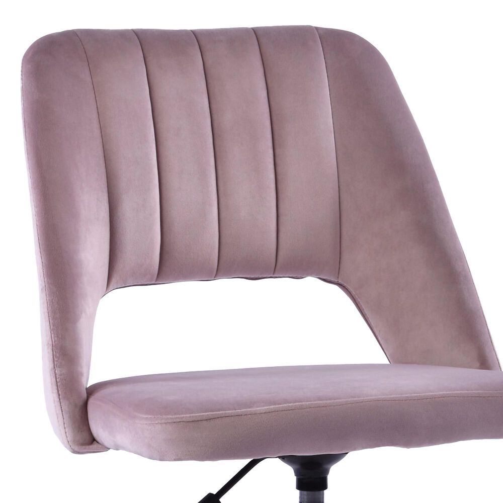 Impressions Vanity Maya Swivel Vanity Chair with Pink Cushion in Gold, , large