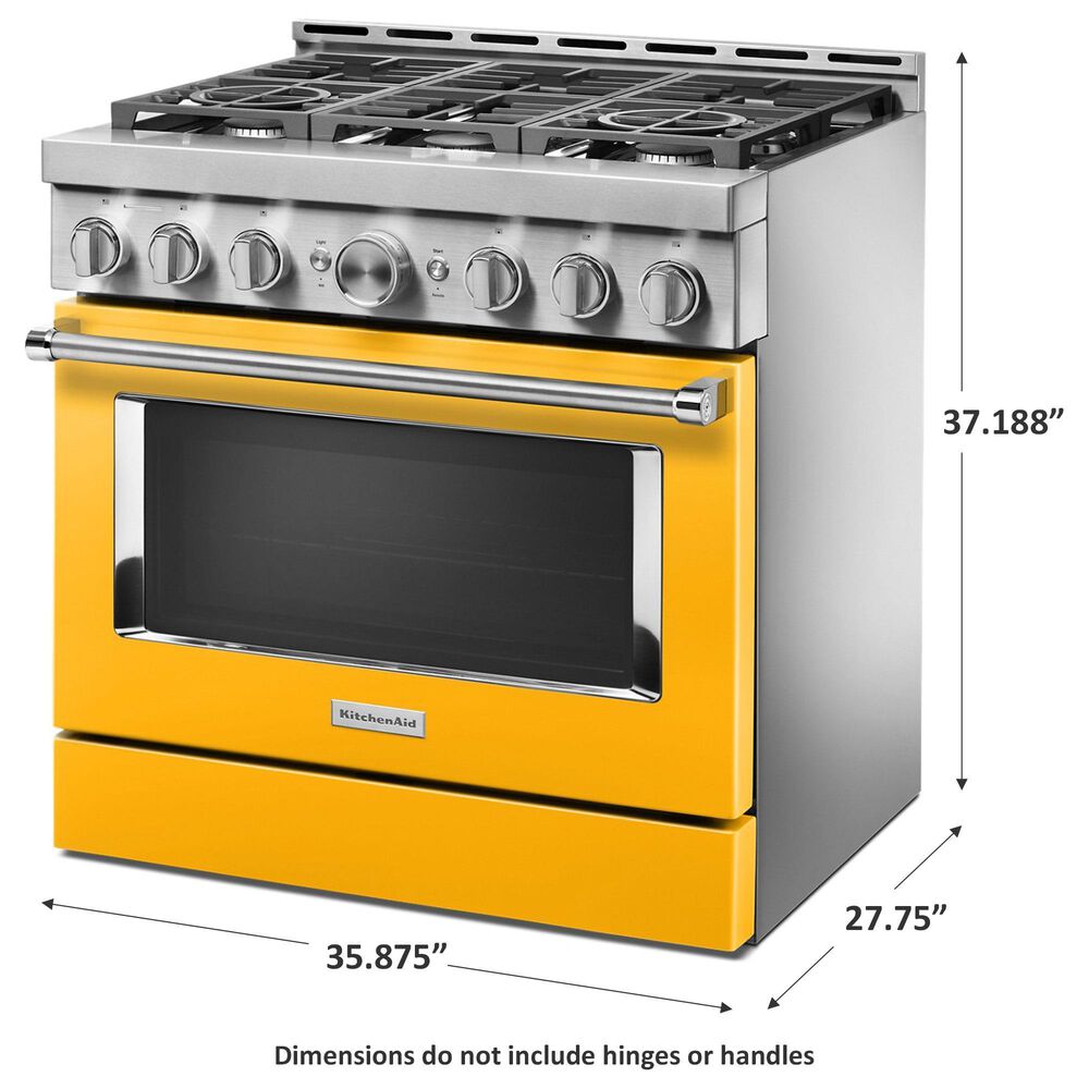 KitchenAid 5.1 Cu. Ft. Freestanding Gas Range with 6 Burners in Yellow Pepper, , large