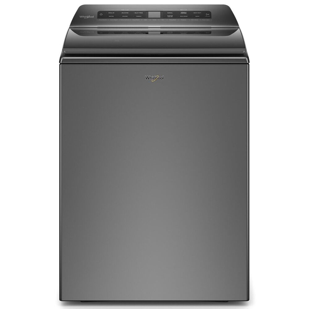 Whirlpool 4.8 Cu. Ft. Top Load Washer + 7.4 Cu. Ft. Front Load Electric Dryer in Chrome Shadow, , large