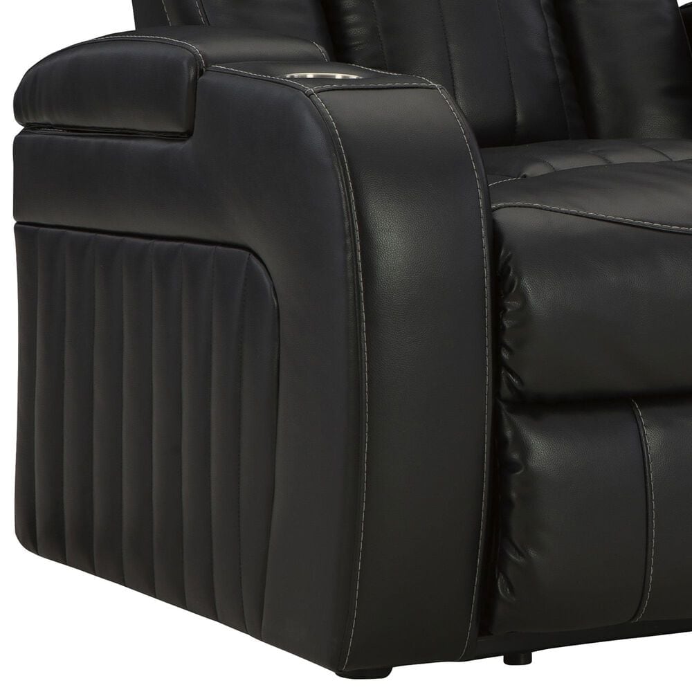 Ashley Cavemen Den Power Reclining Sofa and Recliner Set in Midnight, , large
