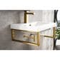 James Martin Vanities Boston 20" Single Wall Brackets in Radiant Gold with 3 cm White Glossy Resin Top and Rectangular Sink, , large