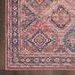57 Grand by Nicole Curtis Series 1 2" x 6" Brick Red and Navy Blue Runner, , large