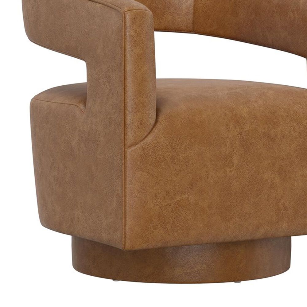 Golden Wave Furniture Swivel Chair in Saddle, , large