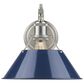 Golden Lighting Orwell PW 1-Light Wall Sconce in Pewter with Navy Blue Shade, , large