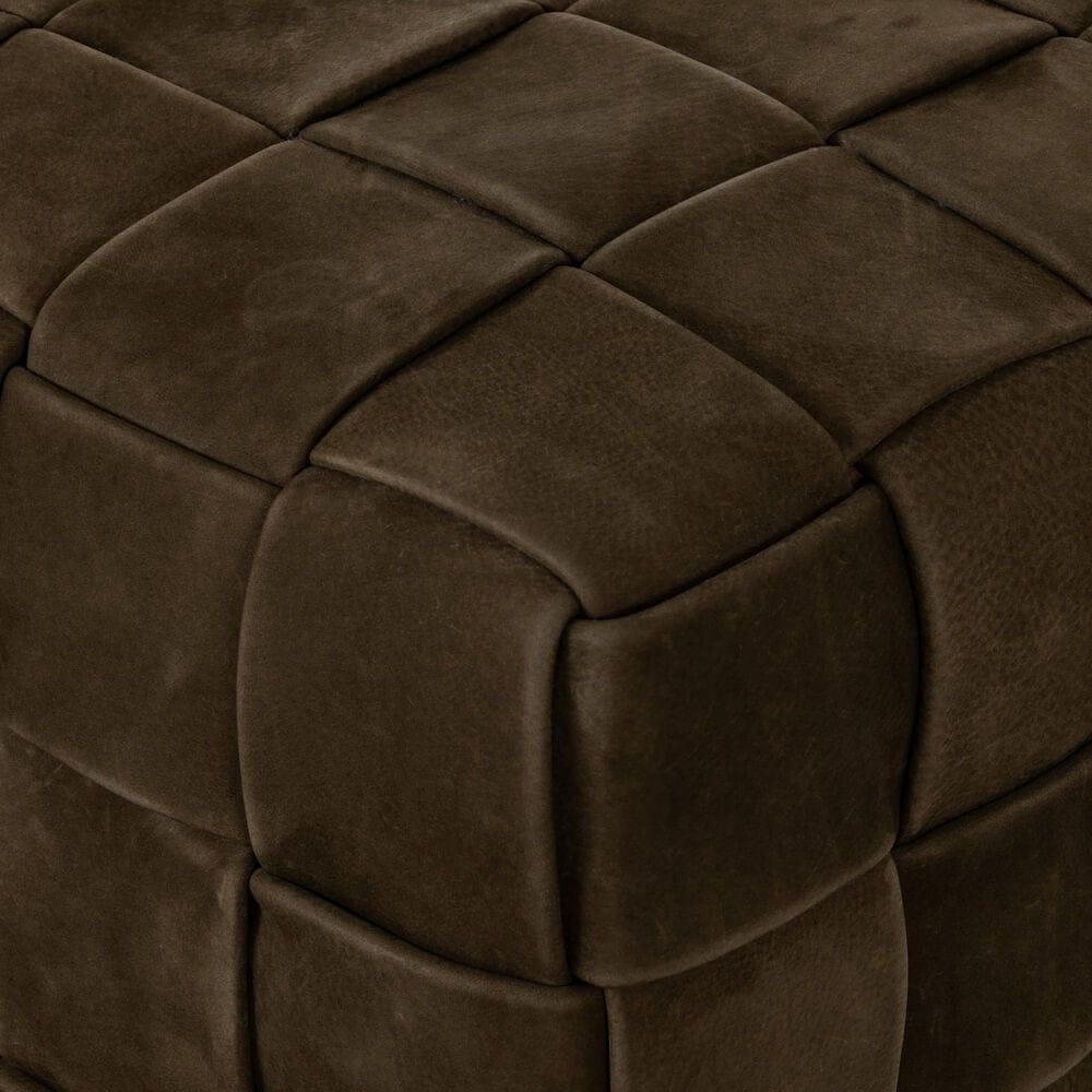 Four Hands Flores Ottoman in Nubuck Olive, , large